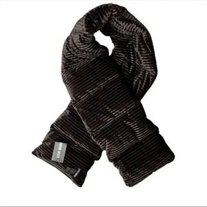 ALL NWT  Steve Madden Puffer Scarf soft corduroy‎ Black 62 inches